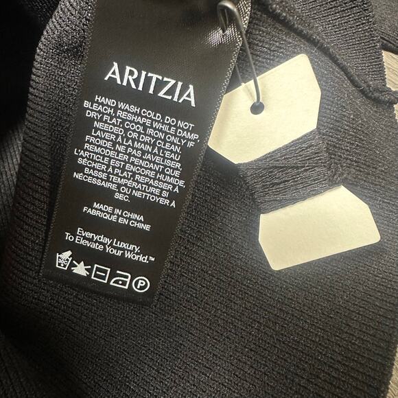 Aritzia Babaton Sculpt Knit Section Dress Black NEW - Picture 6 of 7